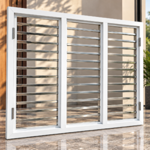 Premium Japani Steel Window Frame with SS 304 Horizontal Grill